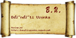 Bánáti Uzonka névjegykártya
